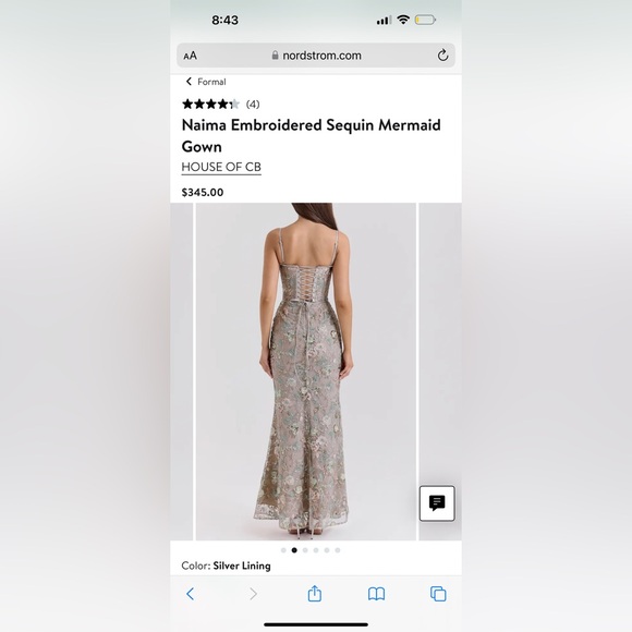 House of CB Elegant Beaded Evening Gown - Picture 7 of 7